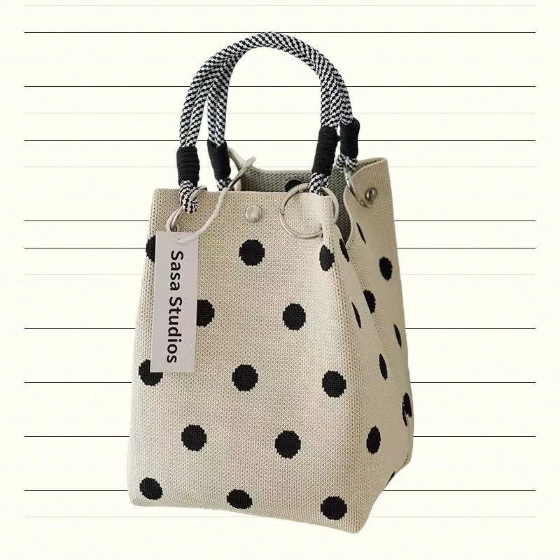 2026 Sac à Main Tendance en Maille - Cabas Casual avec Fermoir Aimanté et Motifs Originaux pour Femme