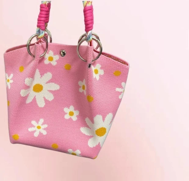 2026 Sac à Main Tendance en Maille - Cabas Casual avec Fermoir Aimanté et Motifs Originaux pour Femme