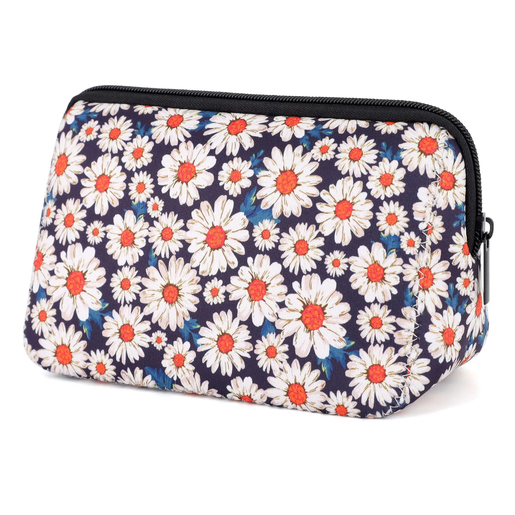 rousse de Maquillage Imperméable en Néoprène - Pochette de Voyage Portable, Organisateur de Toilette ou Trousse à Crayons (Motifs Originaux)