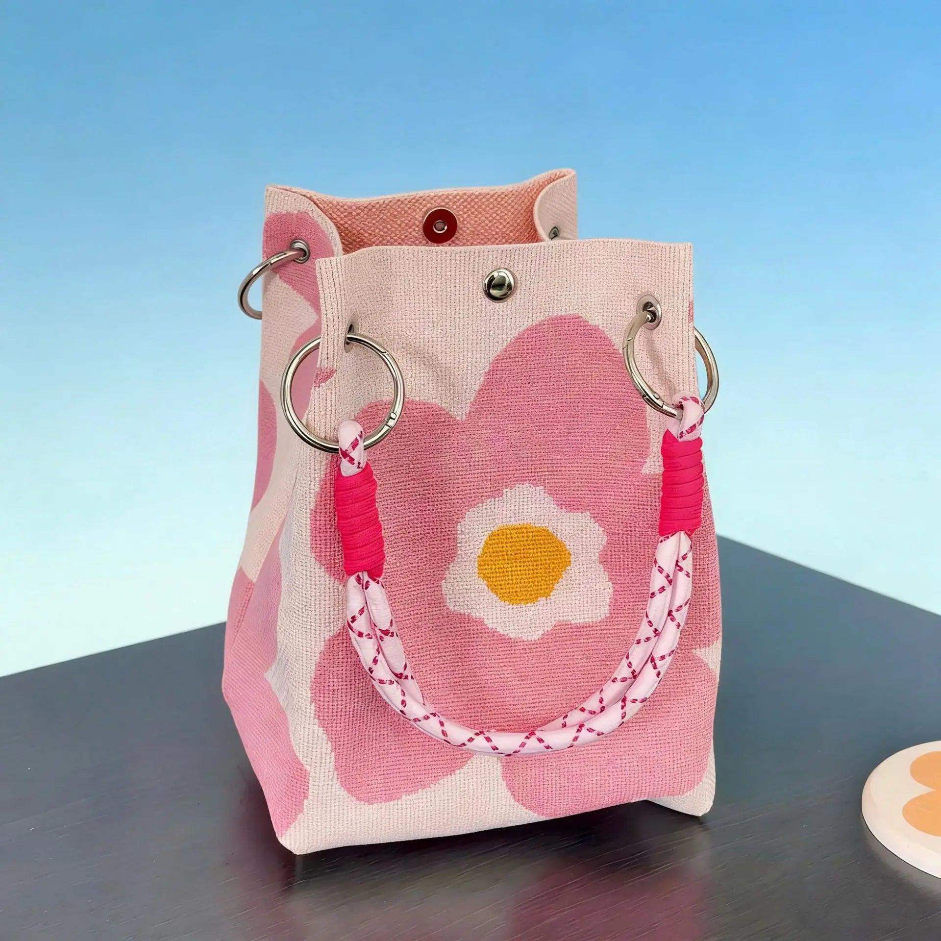 2026 Sac à Main Tendance en Maille - Cabas Casual avec Fermoir Aimanté et Motifs Originaux pour Femme