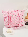 Sac à Main Matelassé à Fleurs - Grand Sac Cabas Multifonction, Tendance, Portable et Mignon pour les Voyages - 1 Pièce