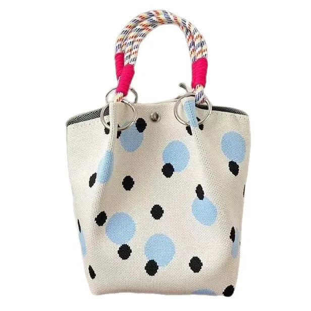 2026 Sac à Main Tendance en Maille - Cabas Casual avec Fermoir Aimanté et Motifs Originaux pour Femme