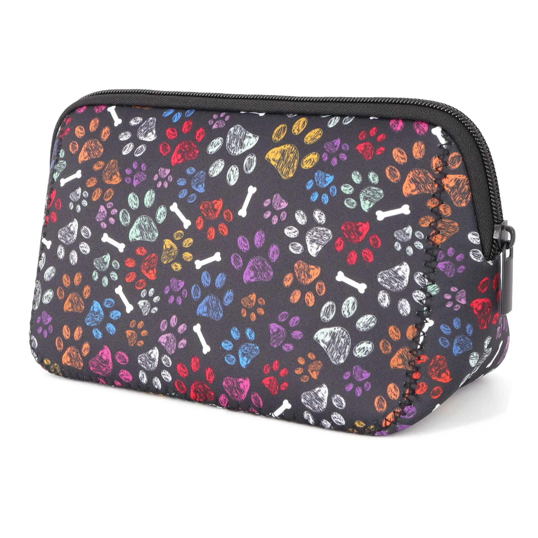 rousse de Maquillage Imperméable en Néoprène - Pochette de Voyage Portable, Organisateur de Toilette ou Trousse à Crayons (Motifs Originaux)