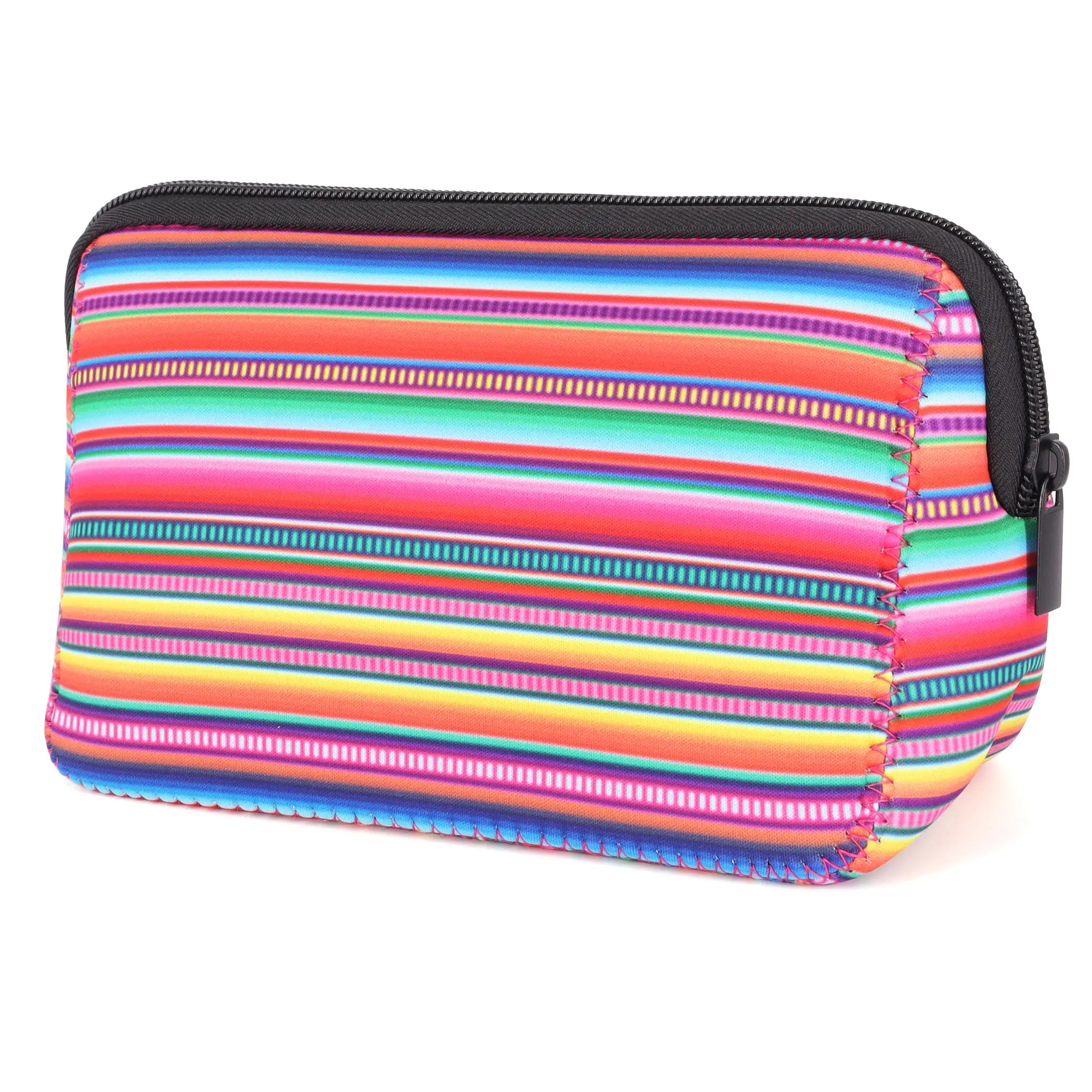 rousse de Maquillage Imperméable en Néoprène - Pochette de Voyage Portable, Organisateur de Toilette ou Trousse à Crayons (Motifs Originaux)