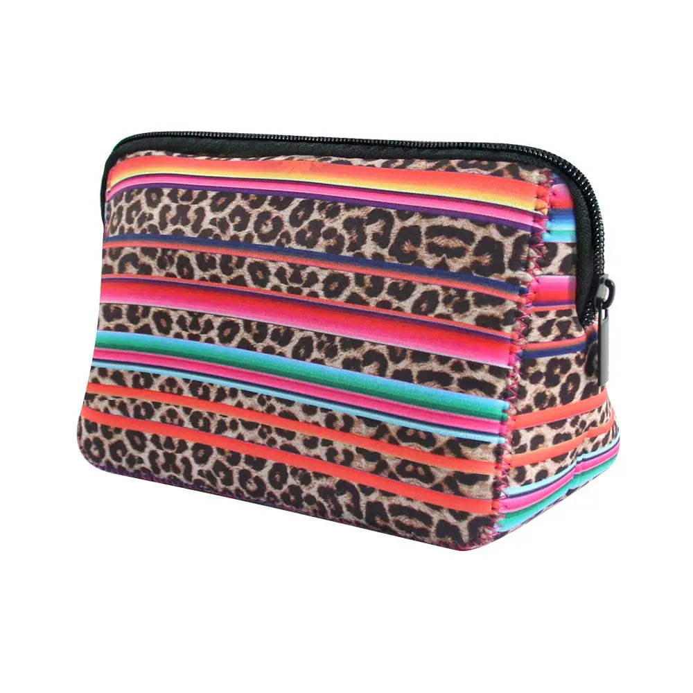 rousse de Maquillage Imperméable en Néoprène - Pochette de Voyage Portable, Organisateur de Toilette ou Trousse à Crayons (Motifs Originaux)