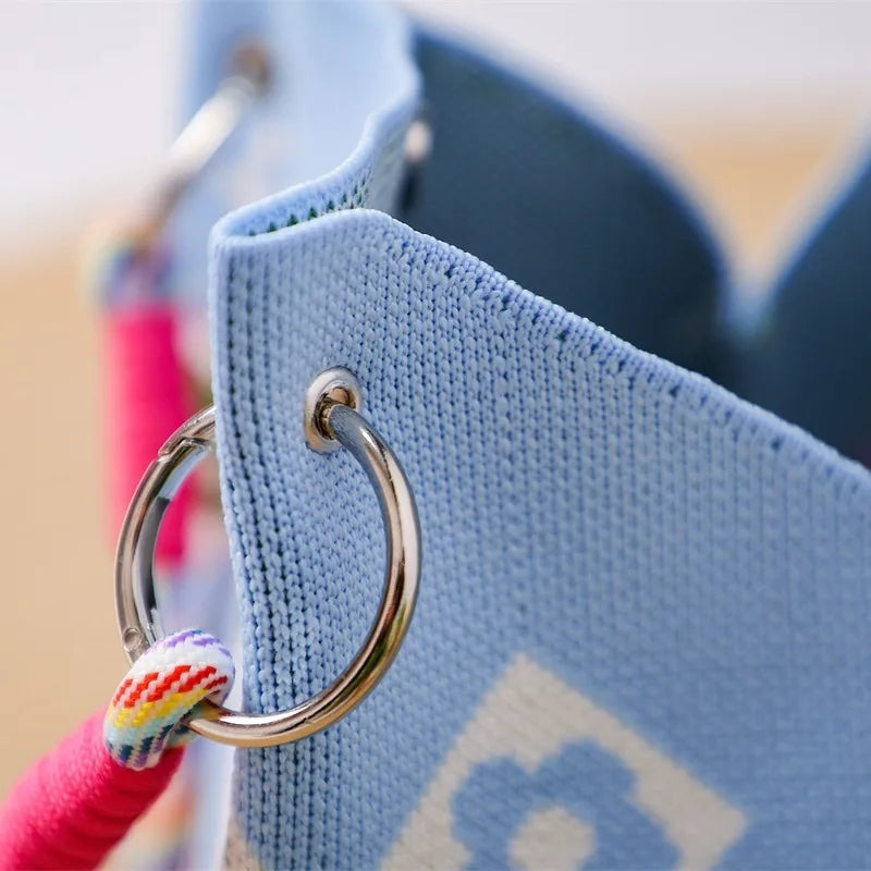 2026 Sac à Main Tendance en Maille - Cabas Casual avec Fermoir Aimanté et Motifs Originaux pour Femme