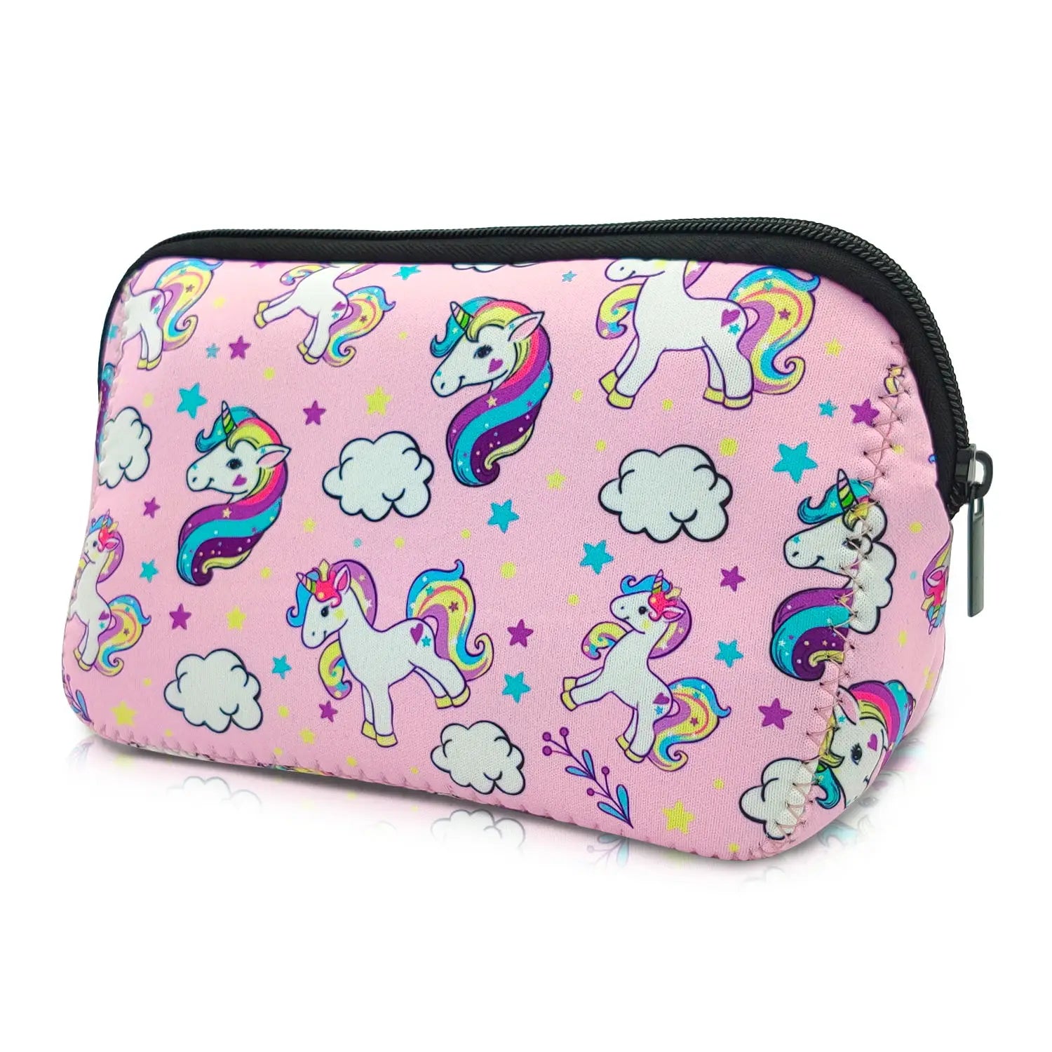 rousse de Maquillage Imperméable en Néoprène - Pochette de Voyage Portable, Organisateur de Toilette ou Trousse à Crayons (Motifs Originaux)