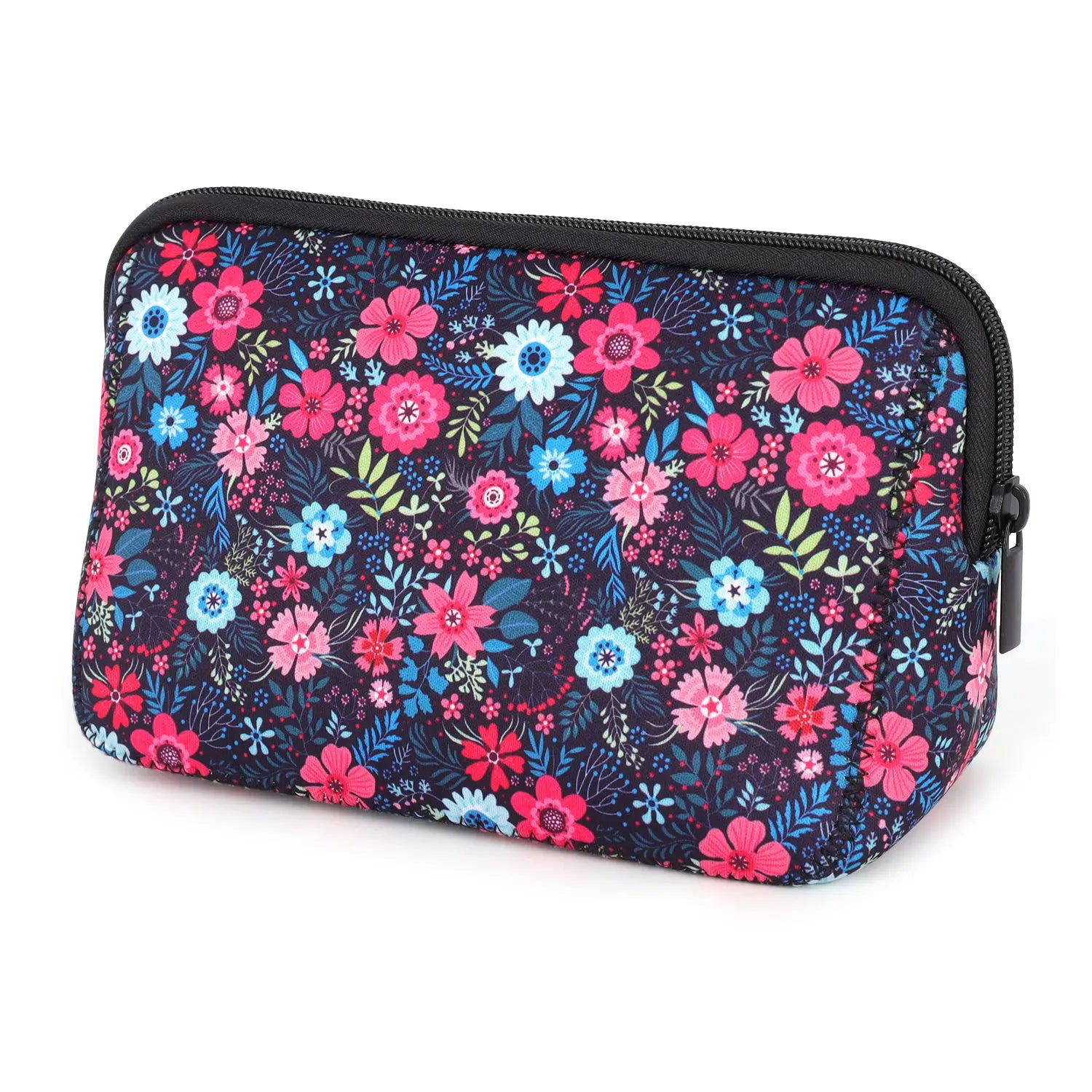 rousse de Maquillage Imperméable en Néoprène - Pochette de Voyage Portable, Organisateur de Toilette ou Trousse à Crayons (Motifs Originaux)