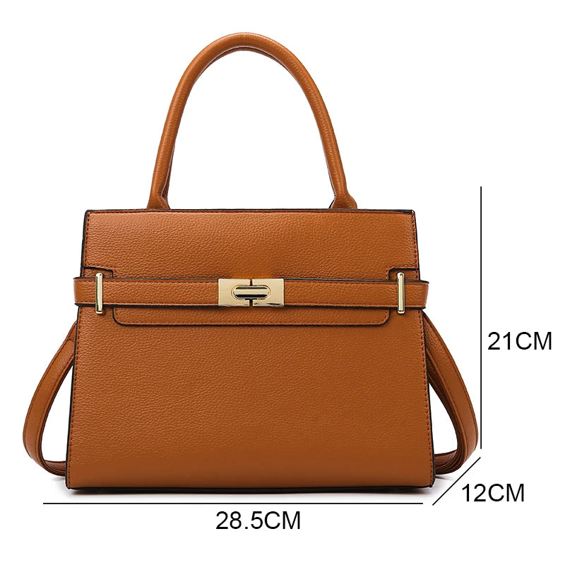 Set de 3 Pièces - Grand Sac à Main, Sac Bandoulière et Porte-Monnaie en Cuir PU - Style Vintage et Luxueux