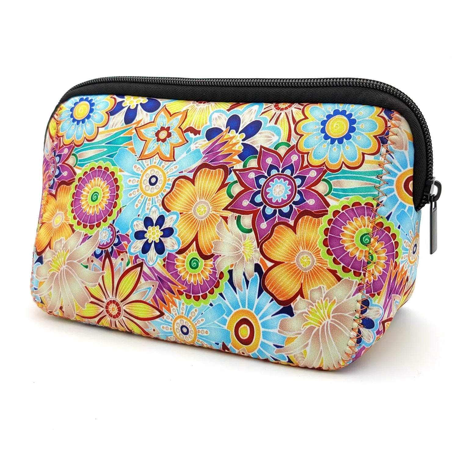 rousse de Maquillage Imperméable en Néoprène - Pochette de Voyage Portable, Organisateur de Toilette ou Trousse à Crayons (Motifs Originaux)