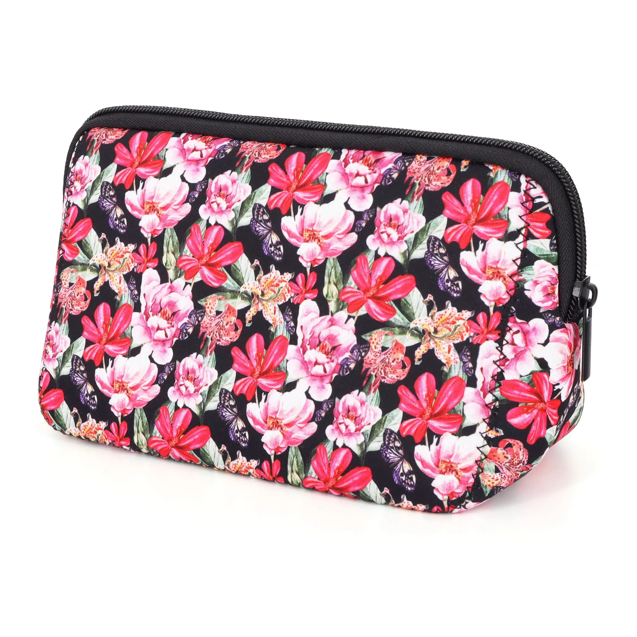 rousse de Maquillage Imperméable en Néoprène - Pochette de Voyage Portable, Organisateur de Toilette ou Trousse à Crayons (Motifs Originaux)