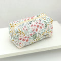 Trousse de Maquillage à Imprimé Floral - Grand Organisateur de Voyage, Pochette Cosmétique et Sac à Main Portable pour Femme