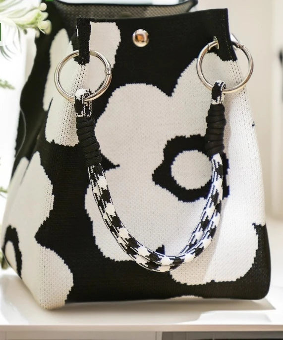 2026 Sac à Main Tendance en Maille - Cabas Casual avec Fermoir Aimanté et Motifs Originaux pour Femme