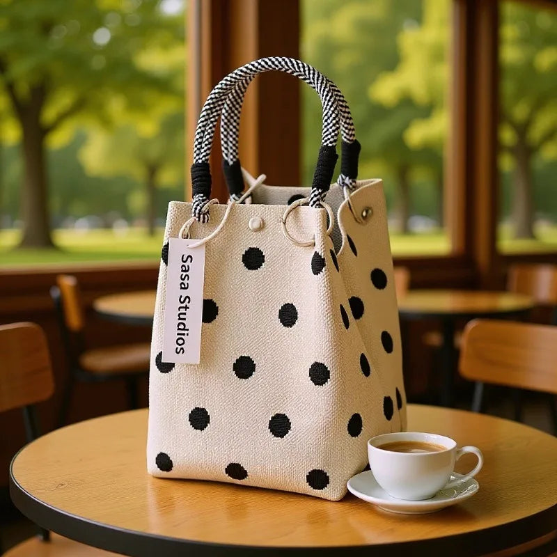 2026 Sac à Main Tendance en Maille - Cabas Casual avec Fermoir Aimanté et Motifs Originaux pour Femme
